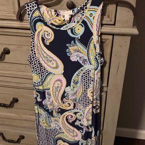 Paisley Print Silky Sleeveless Dress